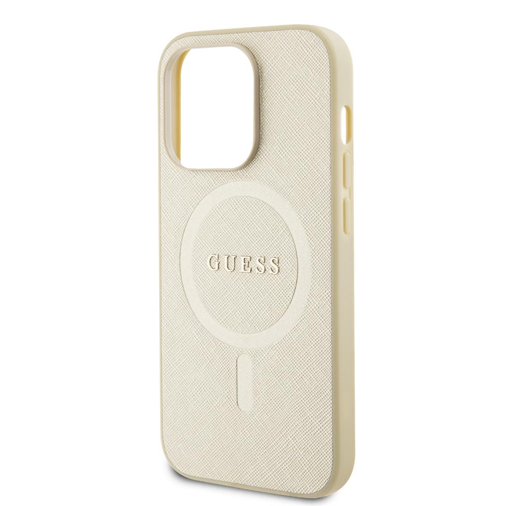 Apple iPhone 15 Pro Max Guess PU Saffiano MagSafe tok (Bézs) - GUHMP15XPSAHMCB