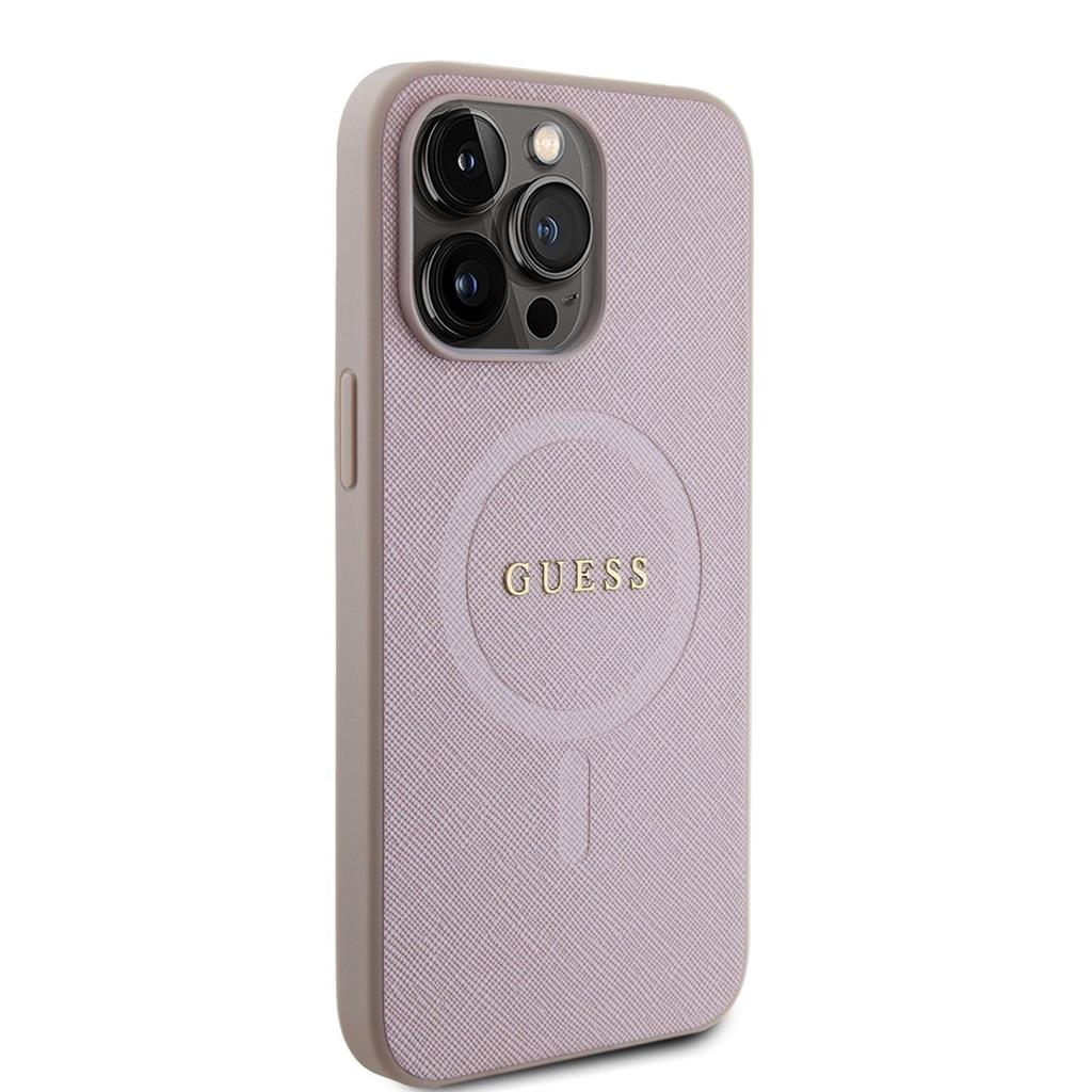 Apple iPhone 15 Pro Max Guess PU Saffiano MagSafe tok (Rózsaszín) - GUHMP15XPSAHMCP