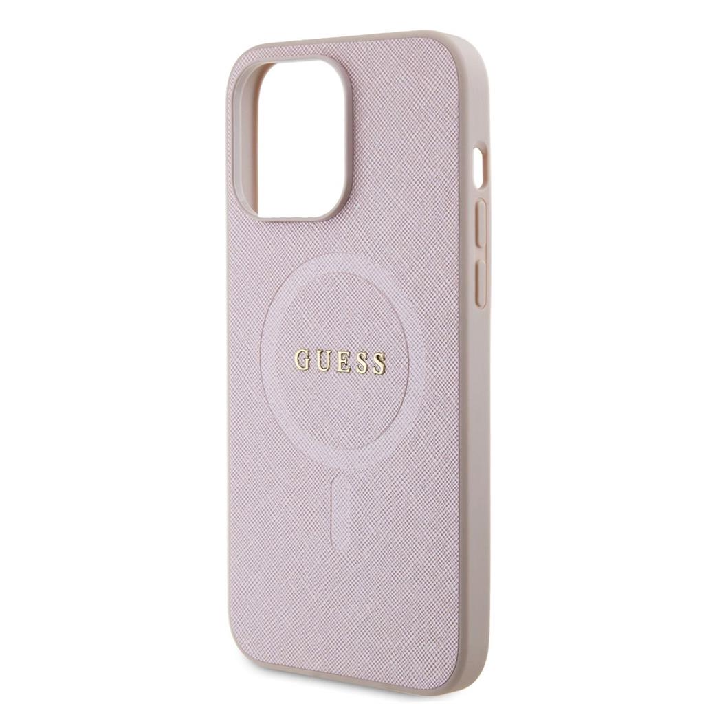 Apple iPhone 15 Pro Max Guess PU Saffiano MagSafe tok (Rózsaszín) - GUHMP15XPSAHMCP