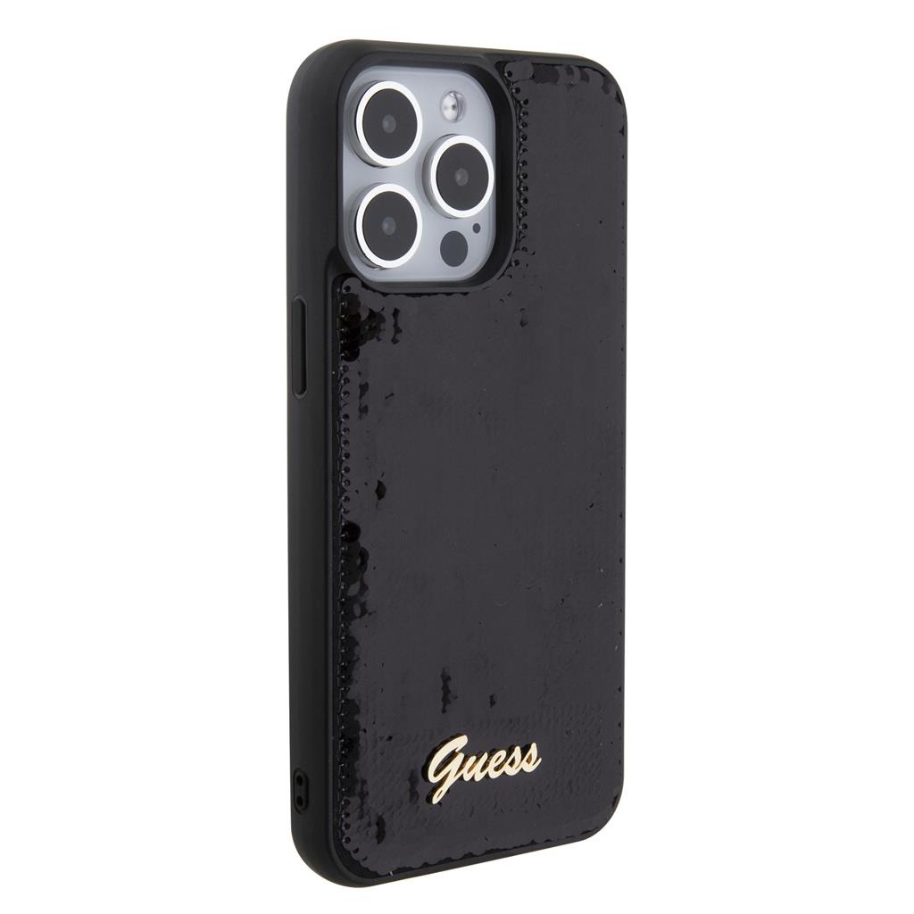 Apple iPhone 15 Pro Max Guess Sequin Script Logo tok (Fekete) - GUHCP15XPSFDGSK