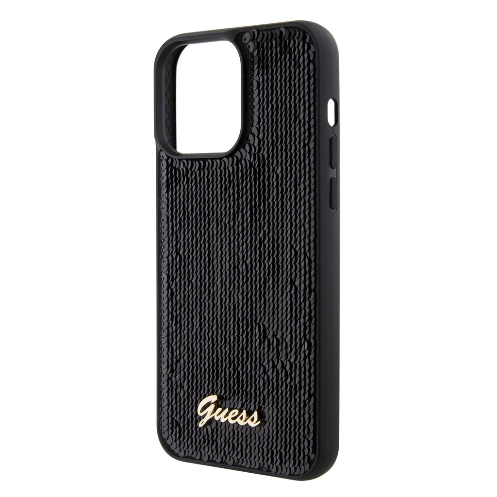 Apple iPhone 15 Pro Max Guess Sequin Script Logo tok (Fekete) - GUHCP15XPSFDGSK