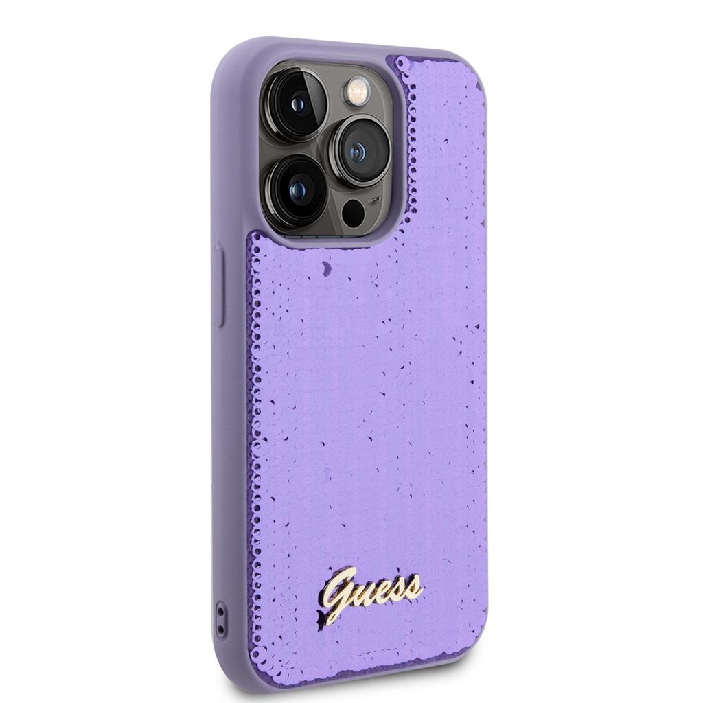 Apple iPhone 15 Pro Max Guess Sequin Script Logo tok (Lila) - GUHCP15XPSFDGSU