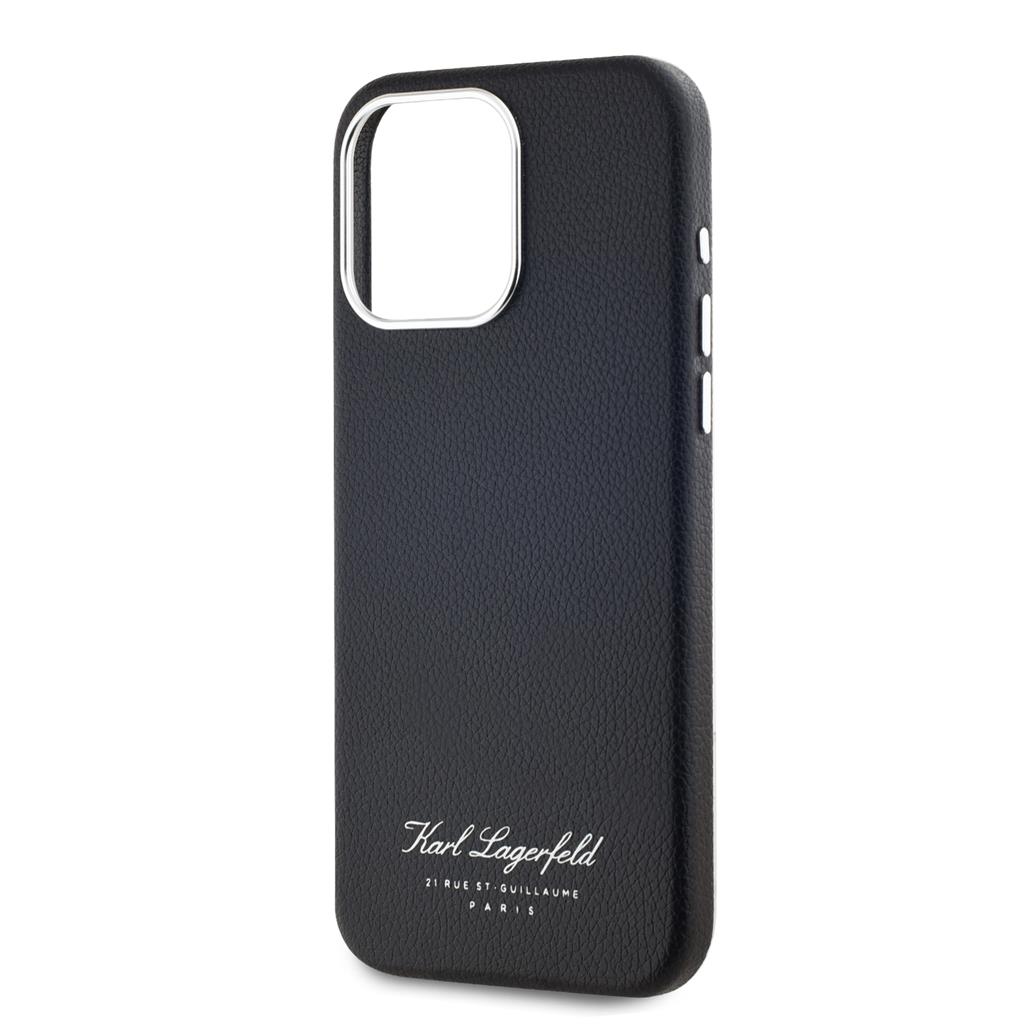 Apple iPhone 15 Pro Max Karl Lagerfeld Grained PU Hotel RSG tok (Fekete) – KLHCP15XPGWCMKHK