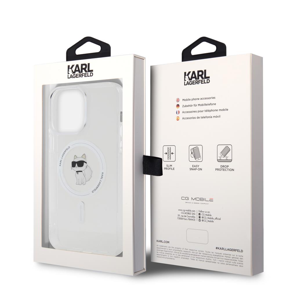 Apple iPhone 15 Pro Max Karl Lagerfeld IML Choupette MagSafe tok (Átlátszó) – KLHMP15XHFCCNOT