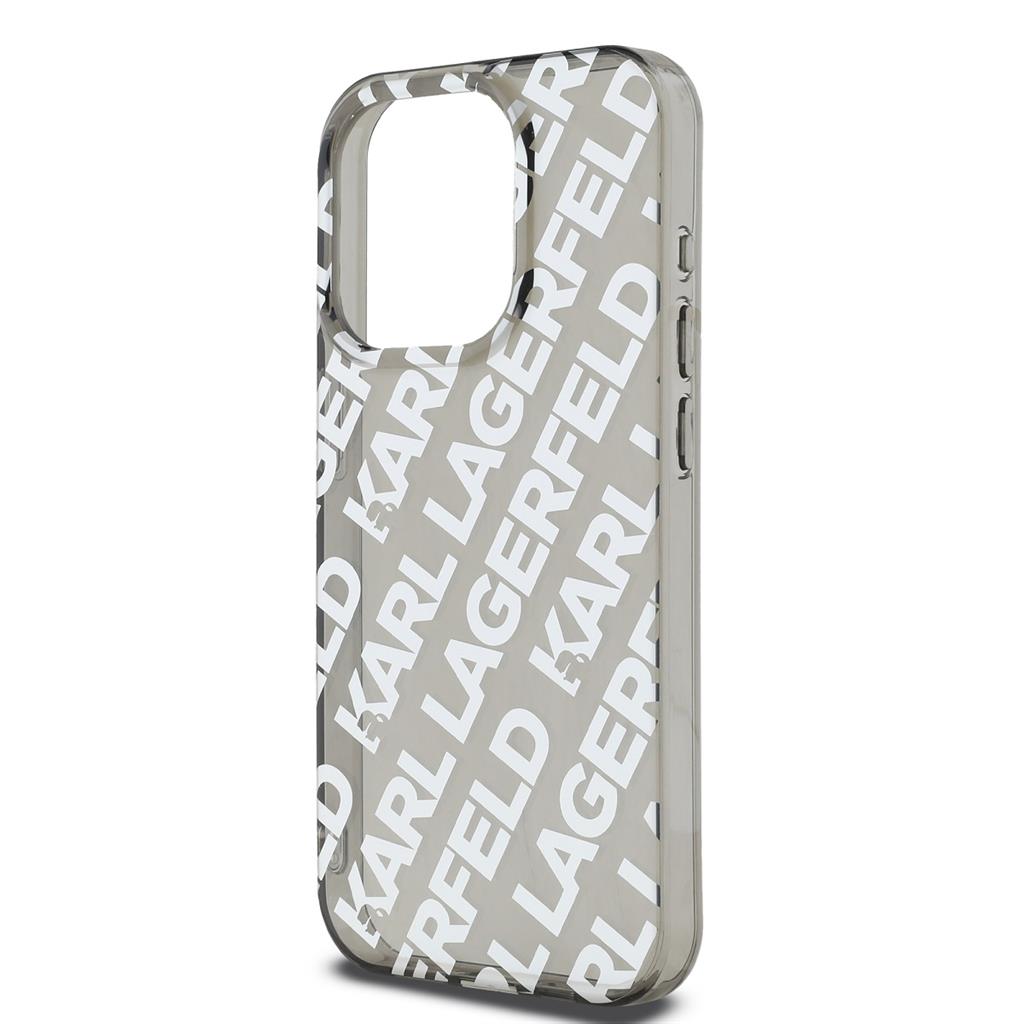 Apple iPhone 15 Pro Max Karl Lagerfeld IML Electroplated Repeated Logo tok (Ezüst) – KLHCP15XHKFOEMS