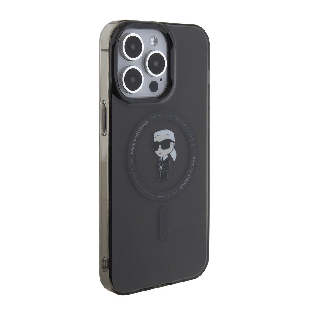 Apple iPhone 15 Pro Max Karl Lagerfeld IML Ikonik MagSafe tok (Fekete) – KLHMP15XHFCKNOK