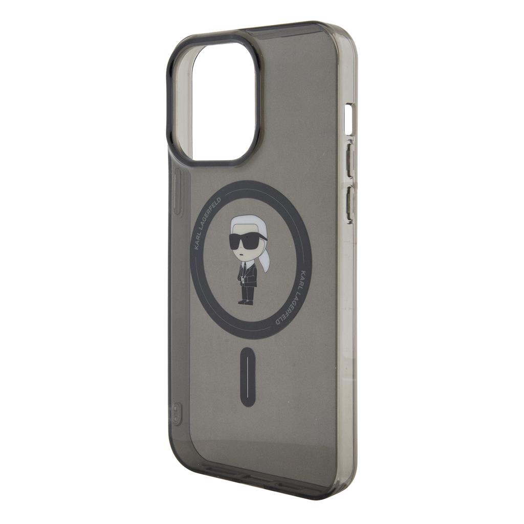 Apple iPhone 15 Pro Max Karl Lagerfeld IML Ikonik MagSafe tok (Fekete) – KLHMP15XHFCKNOK