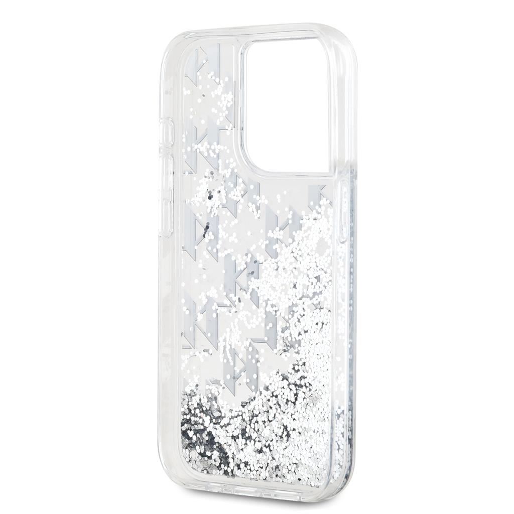 Apple iPhone 15 Pro Max Karl Lagerfeld Liquid Glitter Monogram Gradient tok (Fehér) – KLHCP15XLKLGKCCH