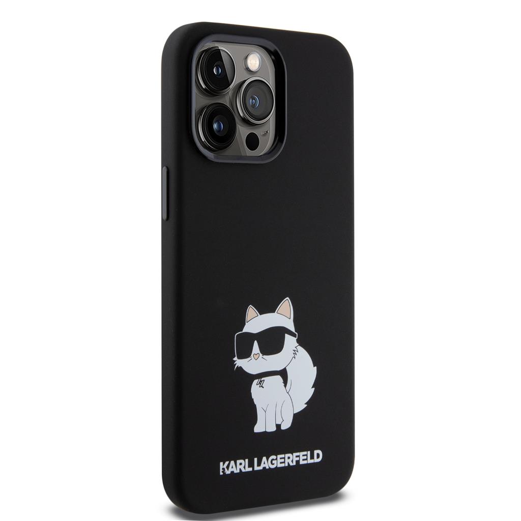 Apple iPhone 15 Pro Max Black Karl Lagerfeld Liquid Silicone Choupette NFT tok (Fekete) – KLHCP15XSNCHBCK