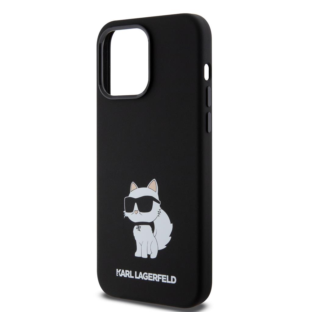 Apple iPhone 15 Pro Max Black Karl Lagerfeld Liquid Silicone Choupette NFT tok (Fekete) – KLHCP15XSNCHBCK