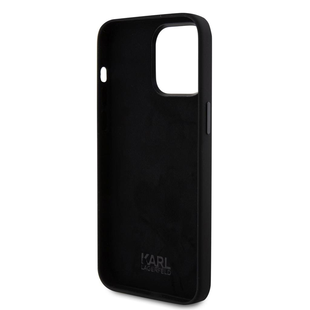 Apple iPhone 15 Pro Max Karl Lagerfeld Liquid Silicone Karl and Choupette Heads hátlap tok (Fekete - KLHCP15XSDHKCNK)