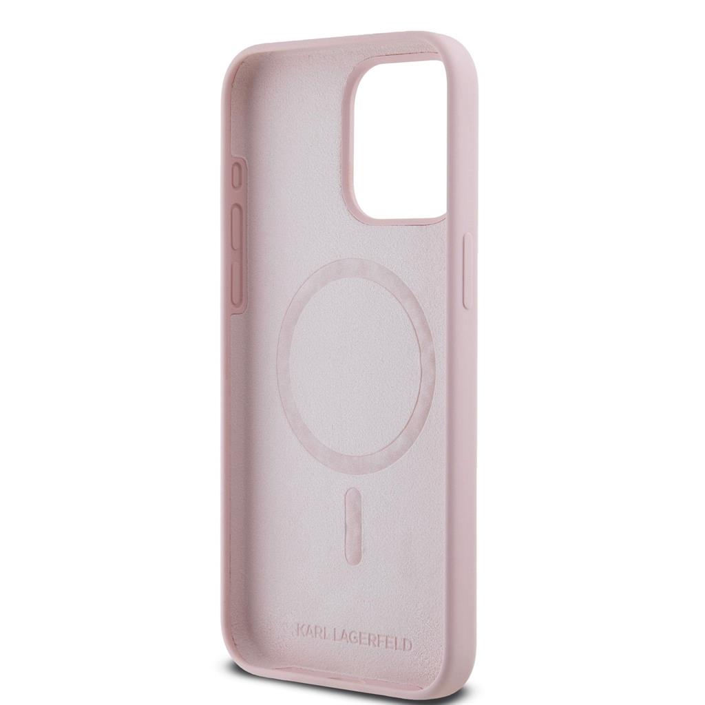 Apple iPhone 15 Pro Max Karl Lagerfeld Liquid Silicone Karl and Choupette MagSafe tok (Rózsaszín) – KLHMP15XSCMKCRHP