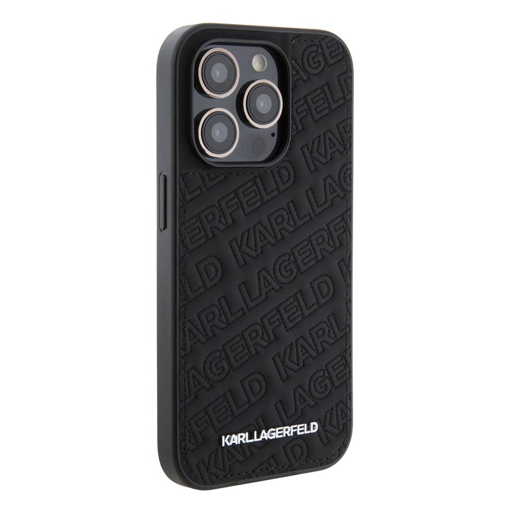 Apple iPhone 15 Pro Max Karl Lagerfeld PU Quilted Pattern tok (Fekete) – KLHCP15XPQKPMK