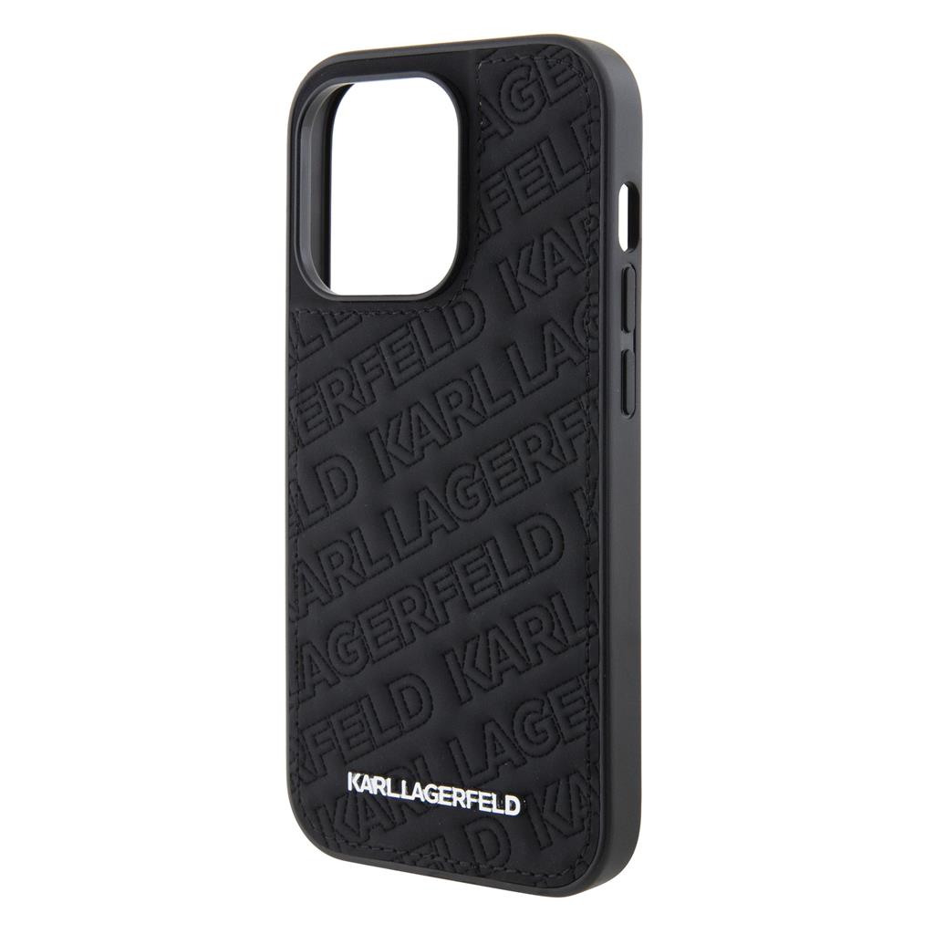 Apple iPhone 15 Pro Max Karl Lagerfeld PU Quilted Pattern tok (Fekete) – KLHCP15XPQKPMK