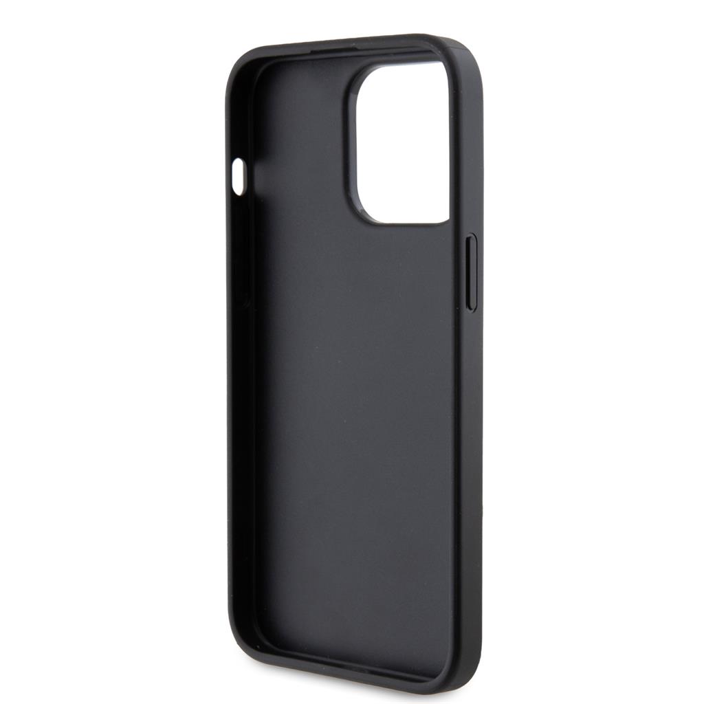 Apple iPhone 15 Pro Max Karl Lagerfeld PU Saffiano Card Slot Metal Karl and Choupette tok (Fekete) – KLHCP15XSAPKCNPK