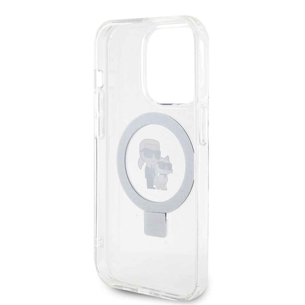 Apple iPhone 15 Pro Max Karl Lagerfeld Ringstand Karl and Choupette MagSafe tok (Fehér) – KLHMP15XHMRSKCH