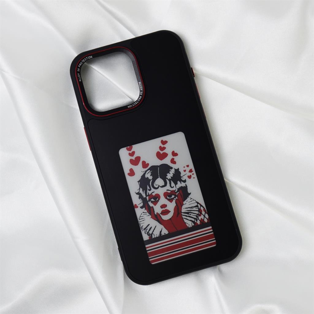 Apple iPhone 15 Pro Max NFC E-ink színes DIY képernyőtok 4-színű Fekete 10