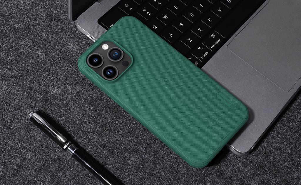 Apple iPhone 15 Pro Max Nillkin Super frosted shield pro magsafe strapabíró hátlap tok kék