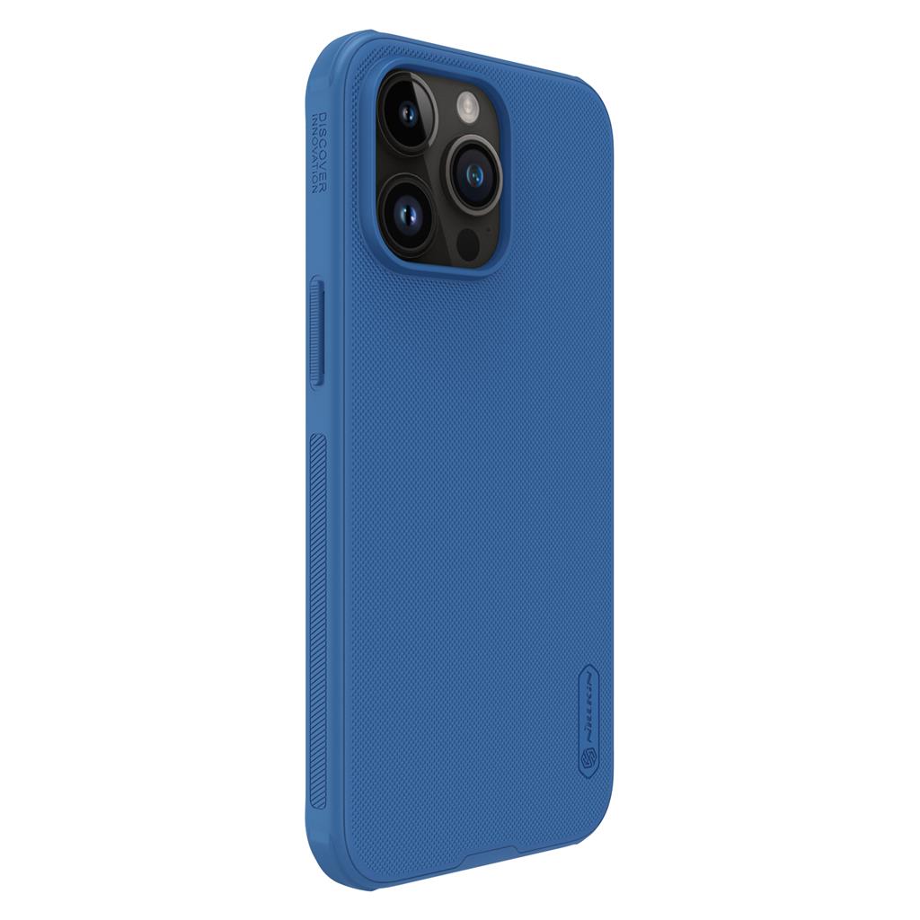Apple iPhone 15 Pro Max Nillkin Super frosted shield pro magsafe strapabíró hátlap tok kék