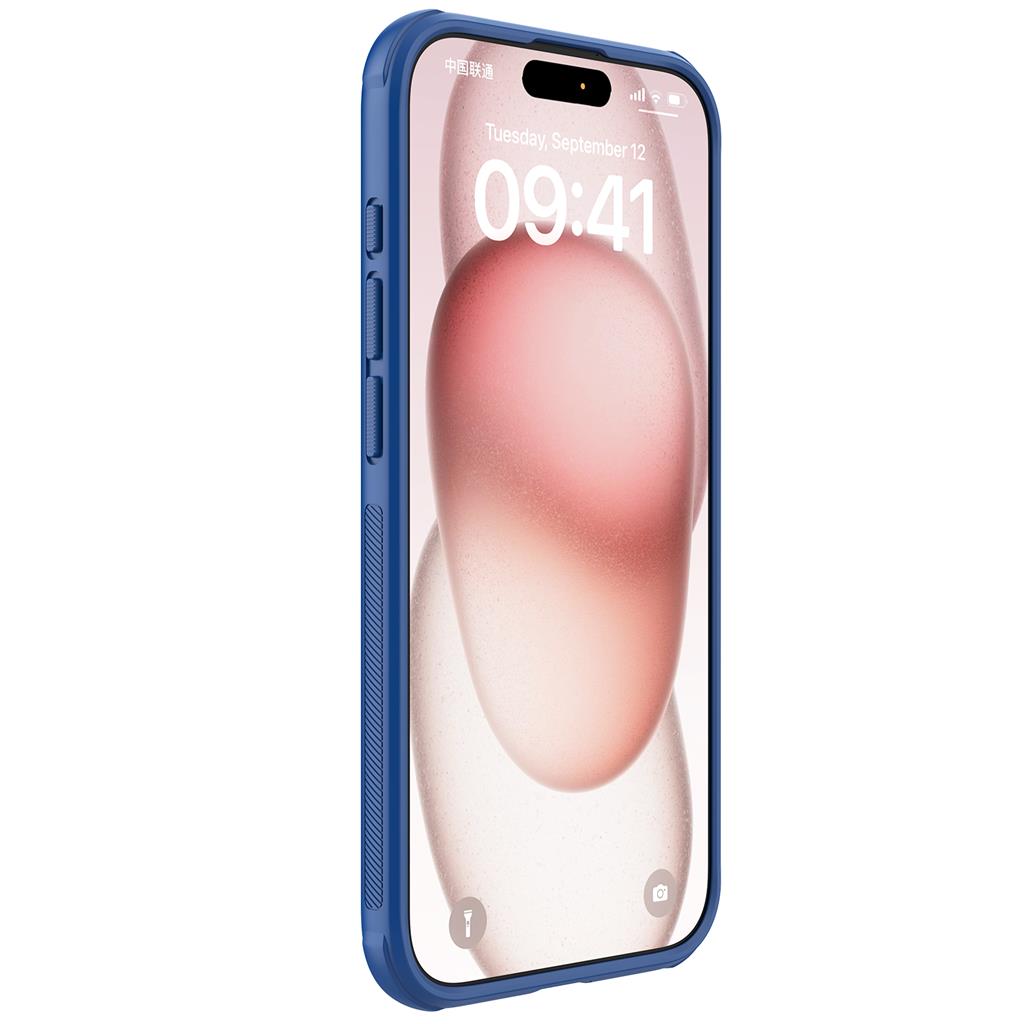 Apple iPhone 15 Pro Max Nillkin Super frosted shield pro strapabíró hátlap tok (Kék)