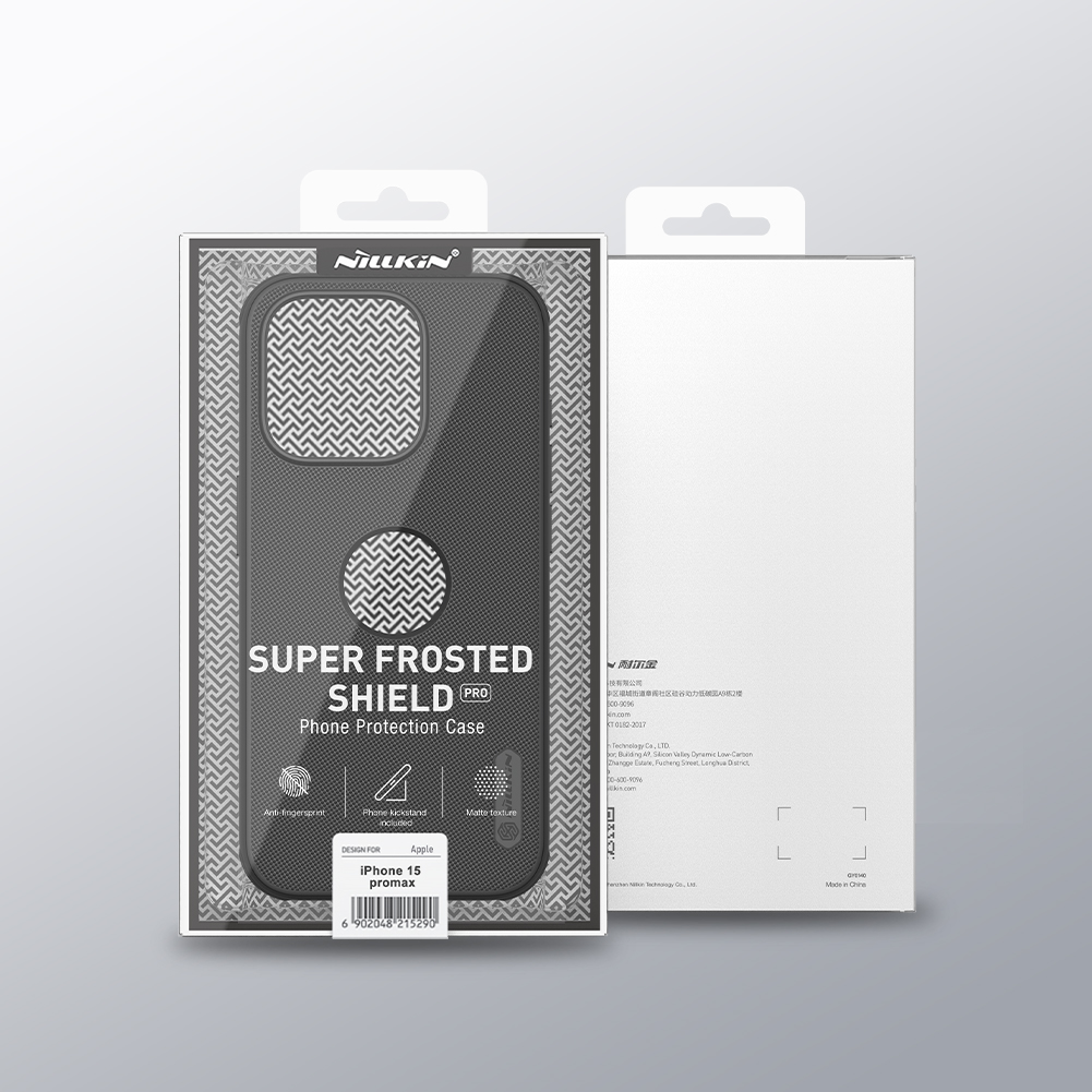 Apple iPhone 15 Pro Max Nillkin Super frosted shield pro strapabíró hátlap tok (Szürke)