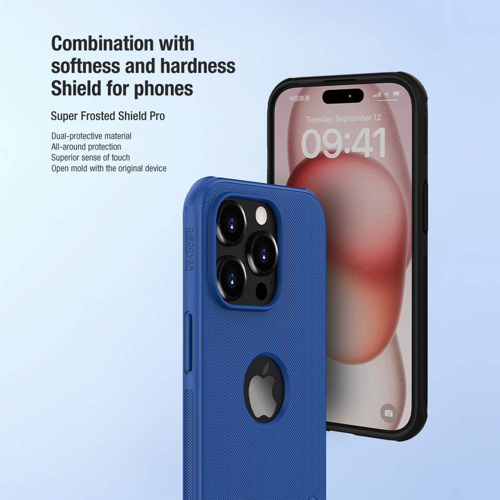 Apple iPhone 15 Pro Max Nillkin Super frosted shield pro strapabíró hátlap tok (Szürke)