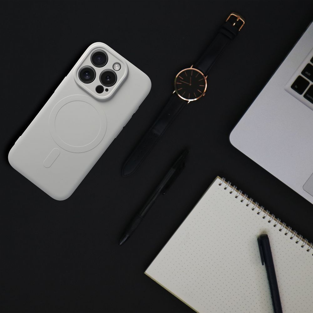 Apple iPhone 15 Pro Max Silicone mag cover magsafe hátlap tok (Titánium szürke)