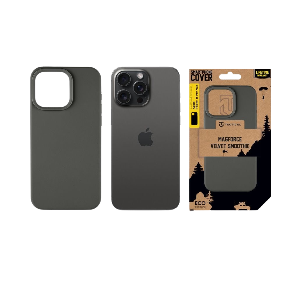 Apple iPhone 15 Pro Max Tactical MagForce Velvet Smoothie tok (Sötétszürke)