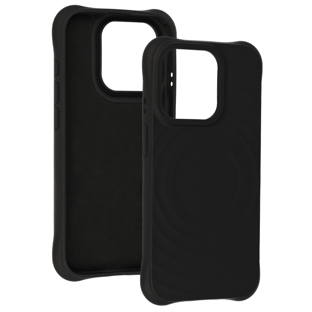 Apple iPhone 15 Pro Max Tel Protect Wave magsafe hátlap tok (Fekete)