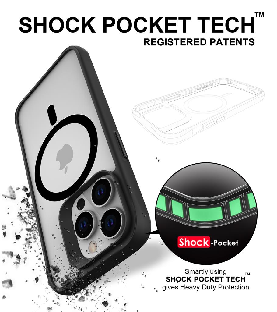 Apple iPhone 15 Pro Max TOKO Combat X Mode magsafe hátlap tok (Fekete)