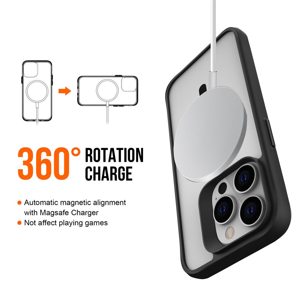 Apple iPhone 15 Pro Max TOKO Combat X Mode magsafe hátlap tok (Fekete)