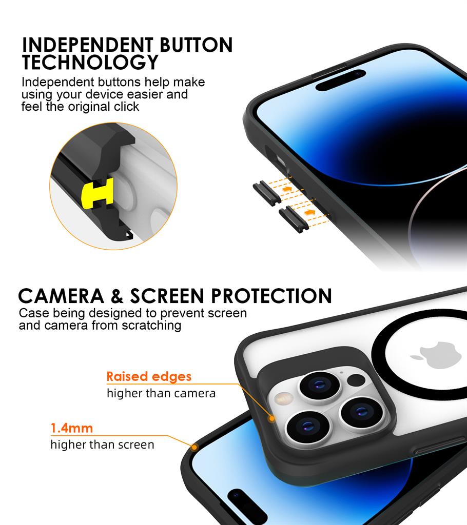 Apple iPhone 15 Pro Max TOKO Combat X Mode magsafe hátlap tok (Fekete)