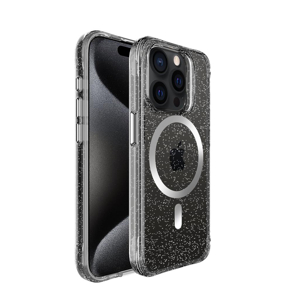 Apple iPhone 15 Pro Max TOKO Pure Glitter MagSafe hátlap tok (Ezüst)