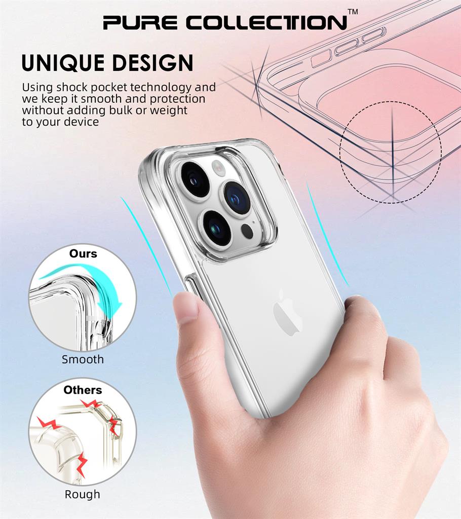 Apple iPhone 15 Pro Max TOKO Pure hátlap tok (Átlátszó)