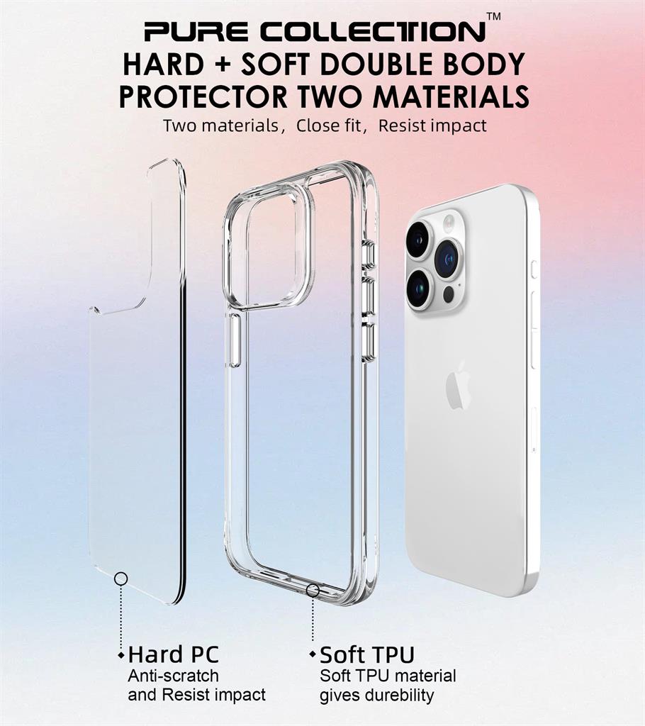 Apple iPhone 15 Pro Max TOKO Pure hátlap tok (Átlátszó)