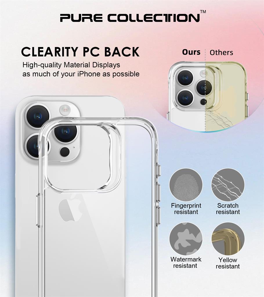 Apple iPhone 15 Pro Max TOKO Pure hátlap tok (Átlátszó)