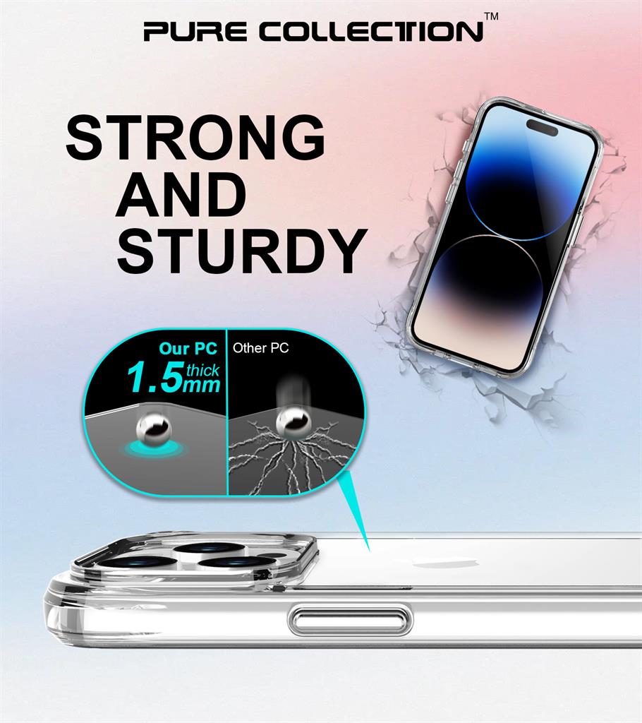 Apple iPhone 15 Pro Max TOKO Pure hátlap tok (Átlátszó)