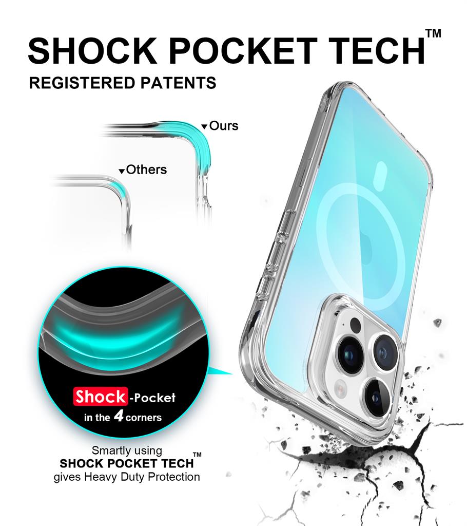 Apple iPhone 15 Pro Max TOKO Pure rainbow magsafe hátlap tok (Kék)