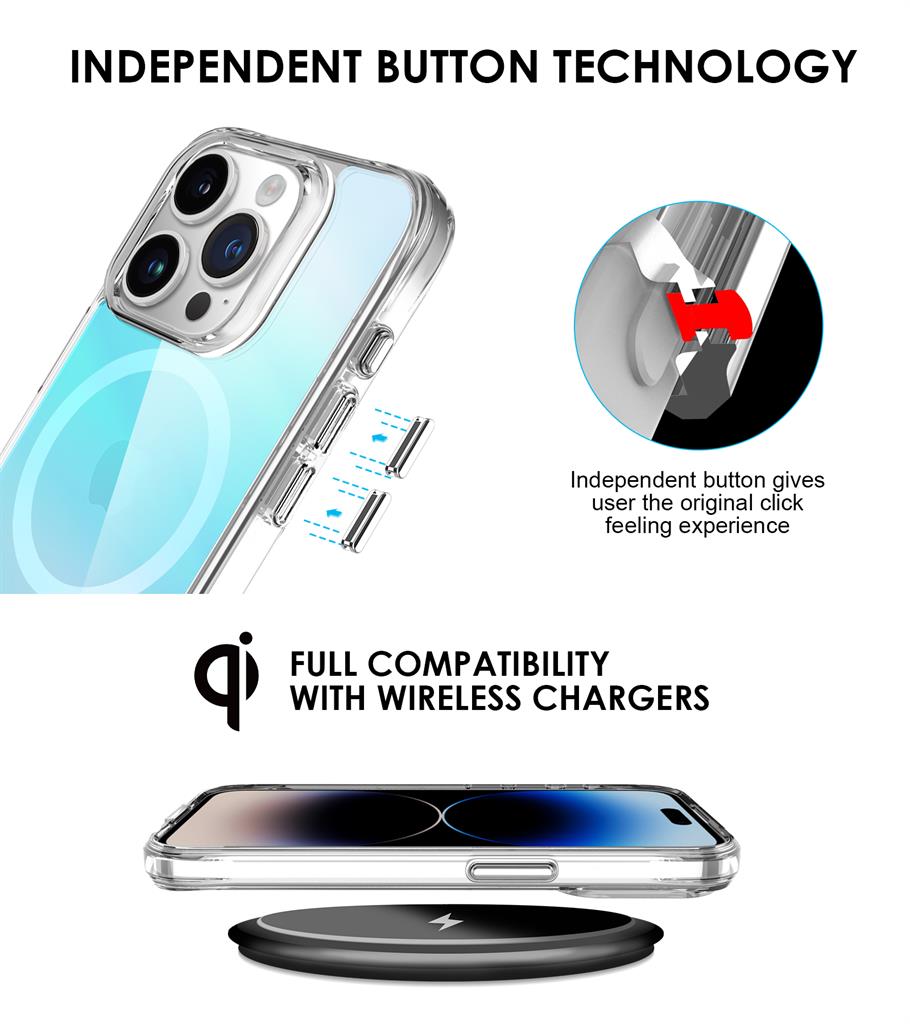 Apple iPhone 15 Pro Max TOKO Pure rainbow magsafe hátlap tok (Kék)