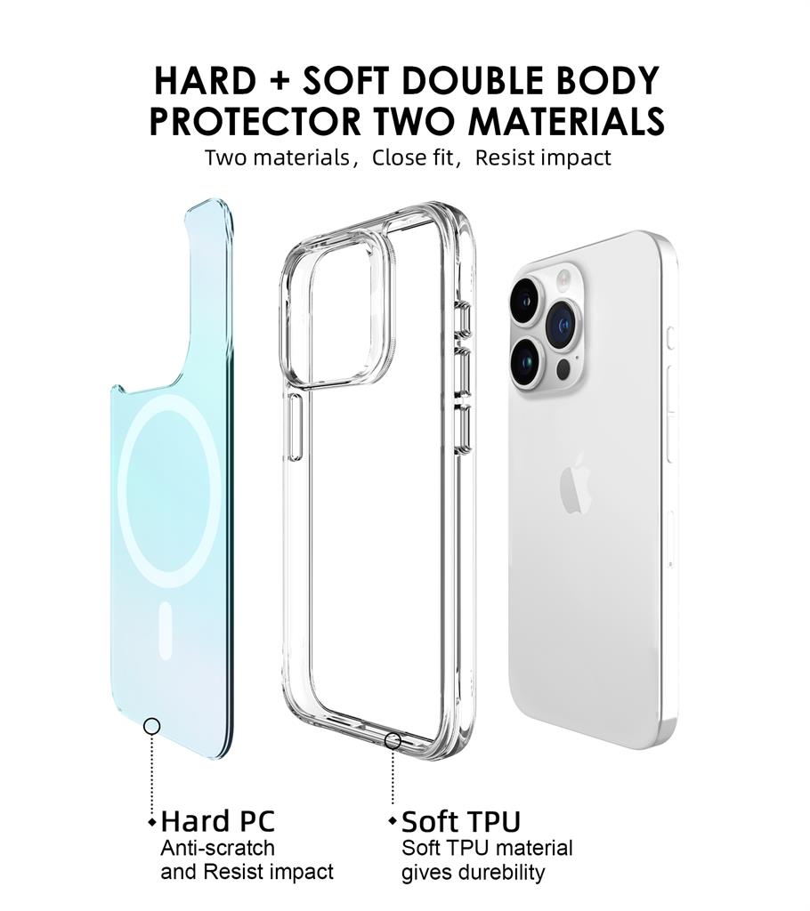 Apple iPhone 15 Pro Max TOKO Pure rainbow magsafe hátlap tok (Kék)
