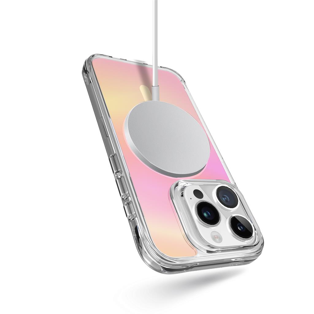 Apple iPhone 15 Pro Max TOKO Pure rainbow magsafe hátlap tok (Rózsaszín)