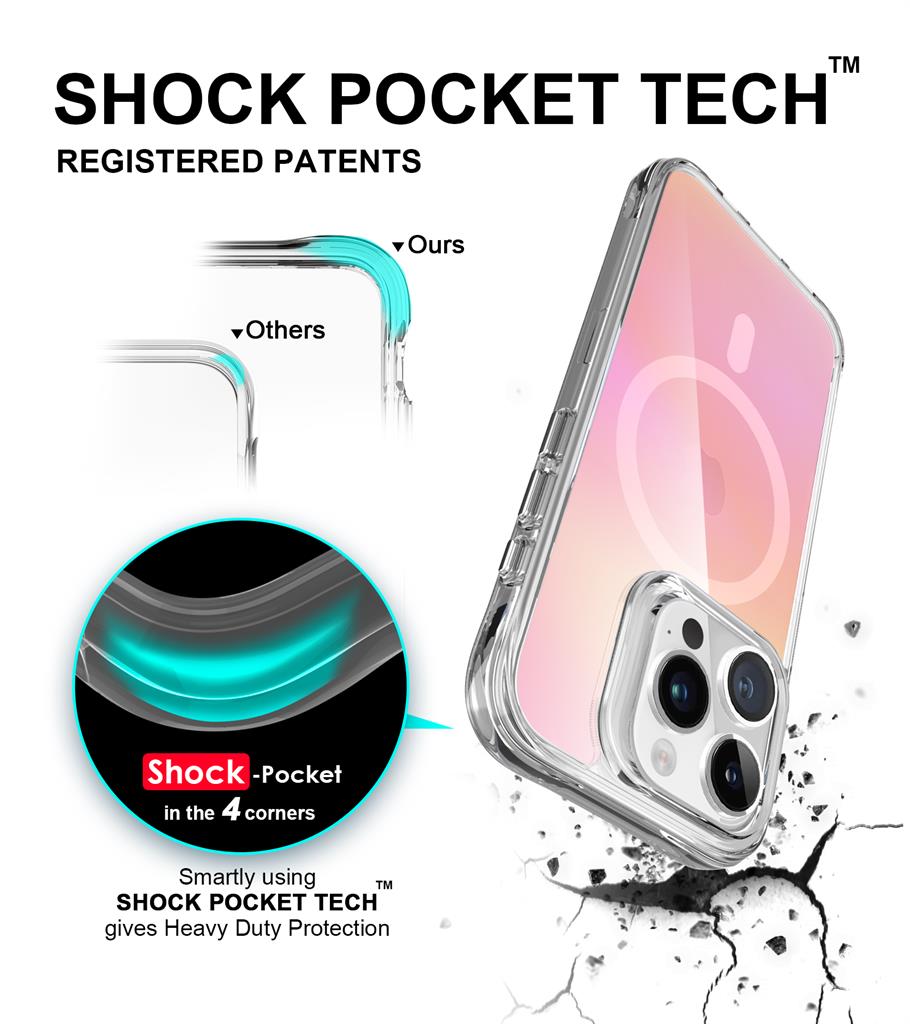 Apple iPhone 15 Pro Max TOKO Pure rainbow magsafe hátlap tok (Rózsaszín)