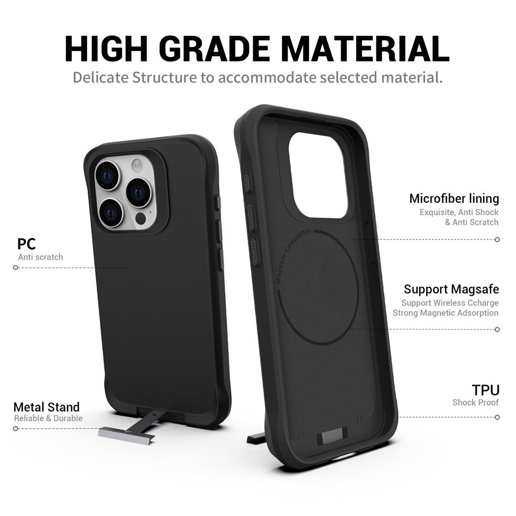 Apple iPhone 15 Pro Max TOKO Taurustar magsafe hátlap tok (Fekete)