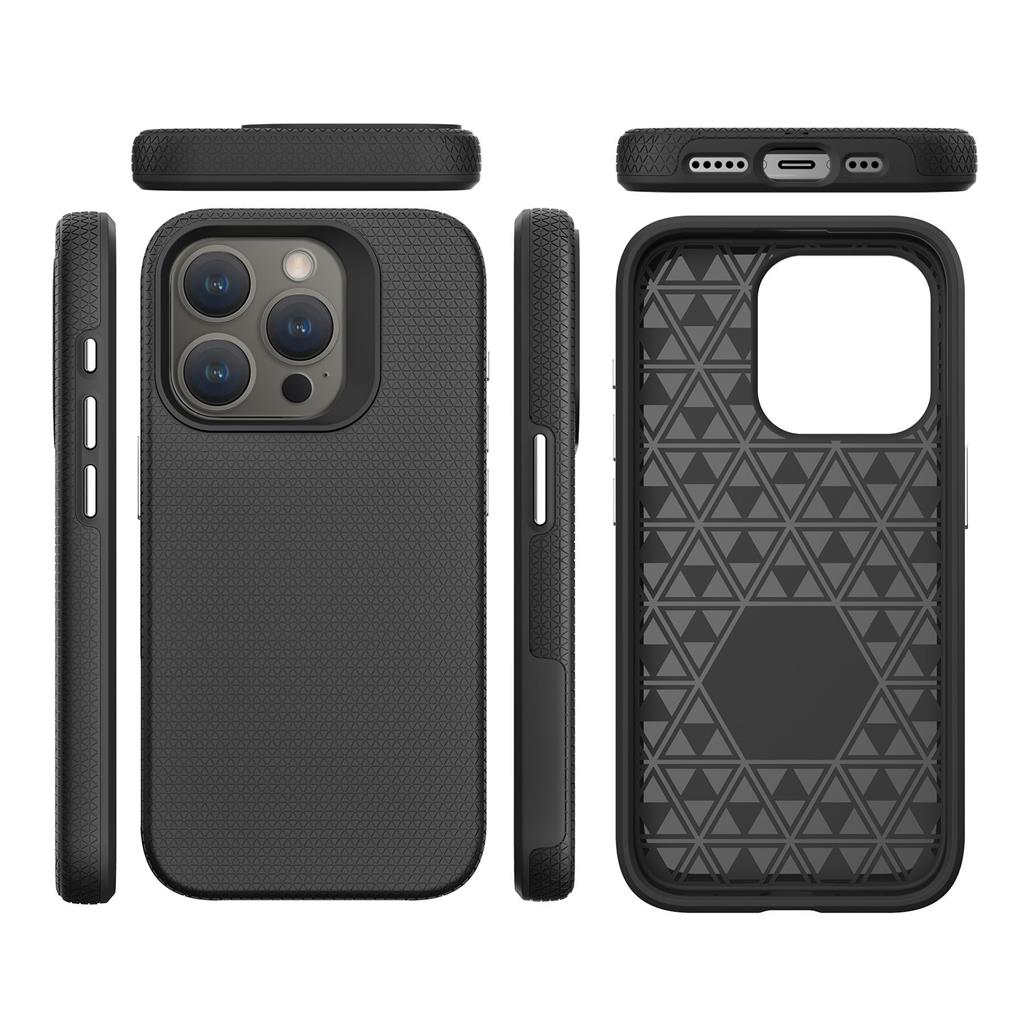 Apple iPhone 15 Pro Max TOKO Triangle hátlap tok (Fekete)
