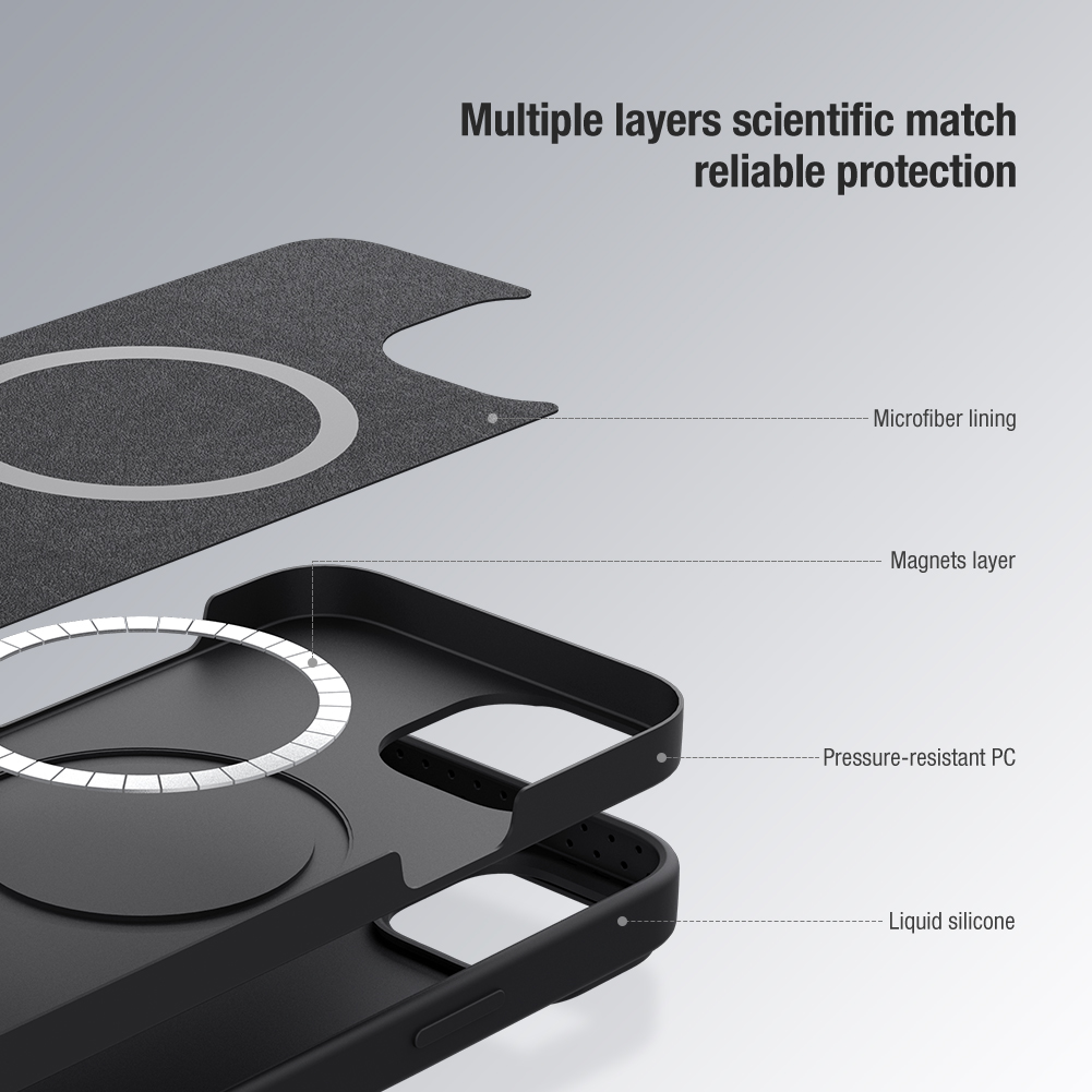 Apple iPhone 15 Pro Nillkin camshield silky silicone MAGSAFE hátlap tok (Mentazöld)