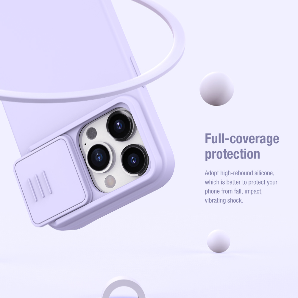 Apple iPhone 15 Pro Nillkin camshield silky silicone MAGSAFE hátlap tok (Mentazöld)