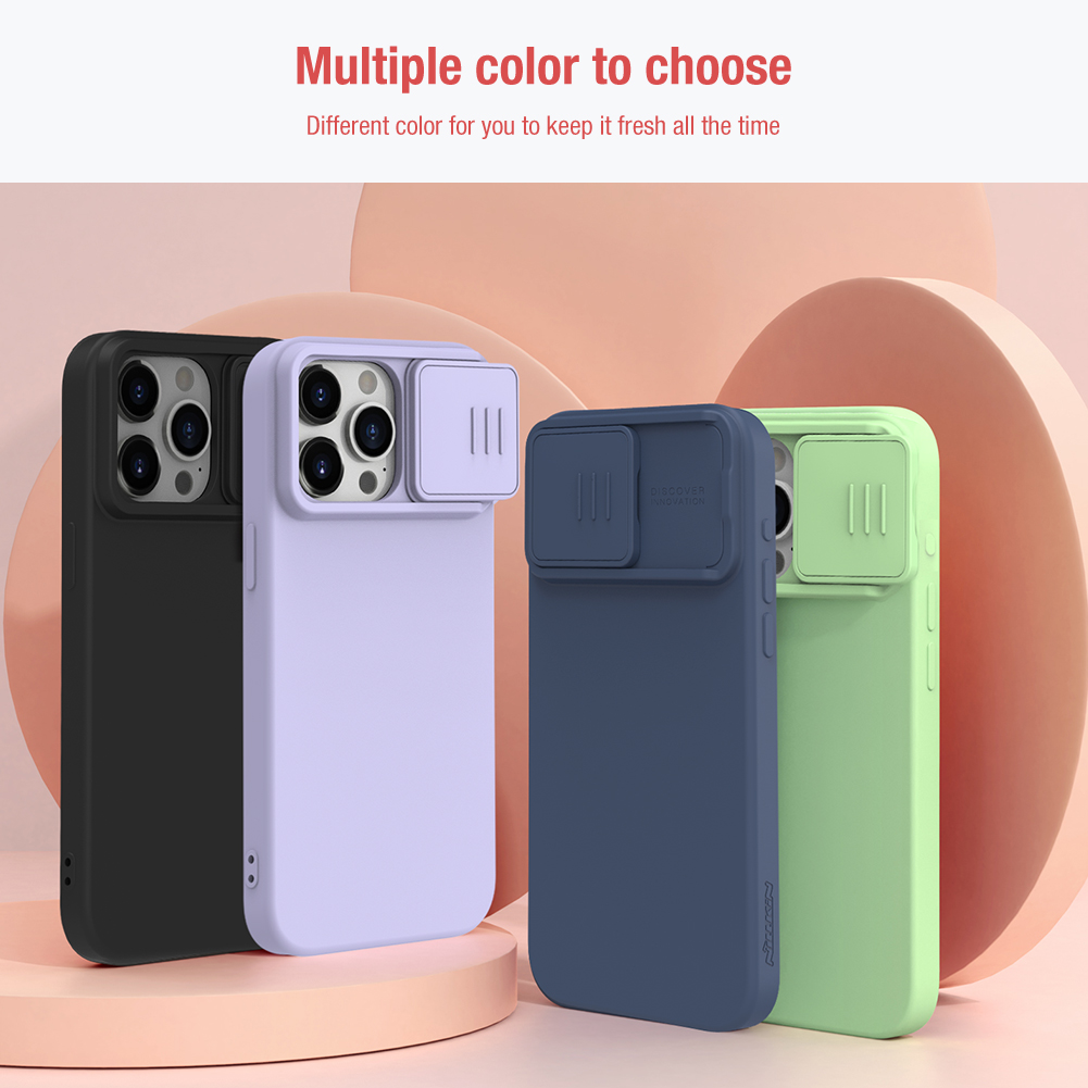 Apple iPhone 15 Pro Nillkin camshield silky silicone MAGSAFE hátlap tok (Mentazöld)