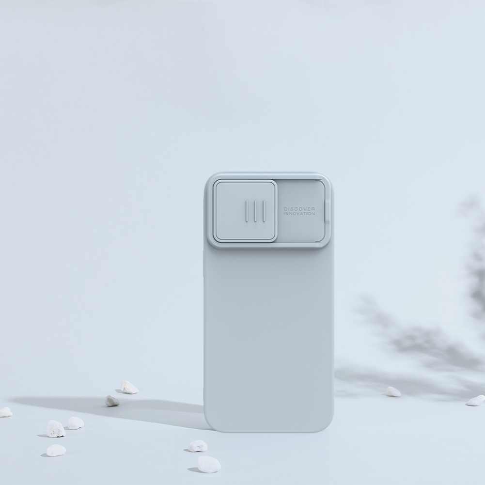 Apple iPhone 15 Pro Nillkin camshield silky silicone MAGSAFE hátlap tok (Mentazöld)