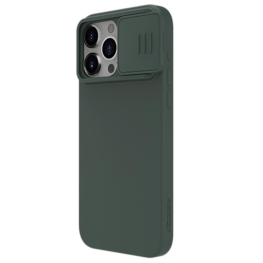 Apple iPhone 15 Pro Nillkin camshield silky silicone MAGSAFE hátlap tok (Mentazöld)