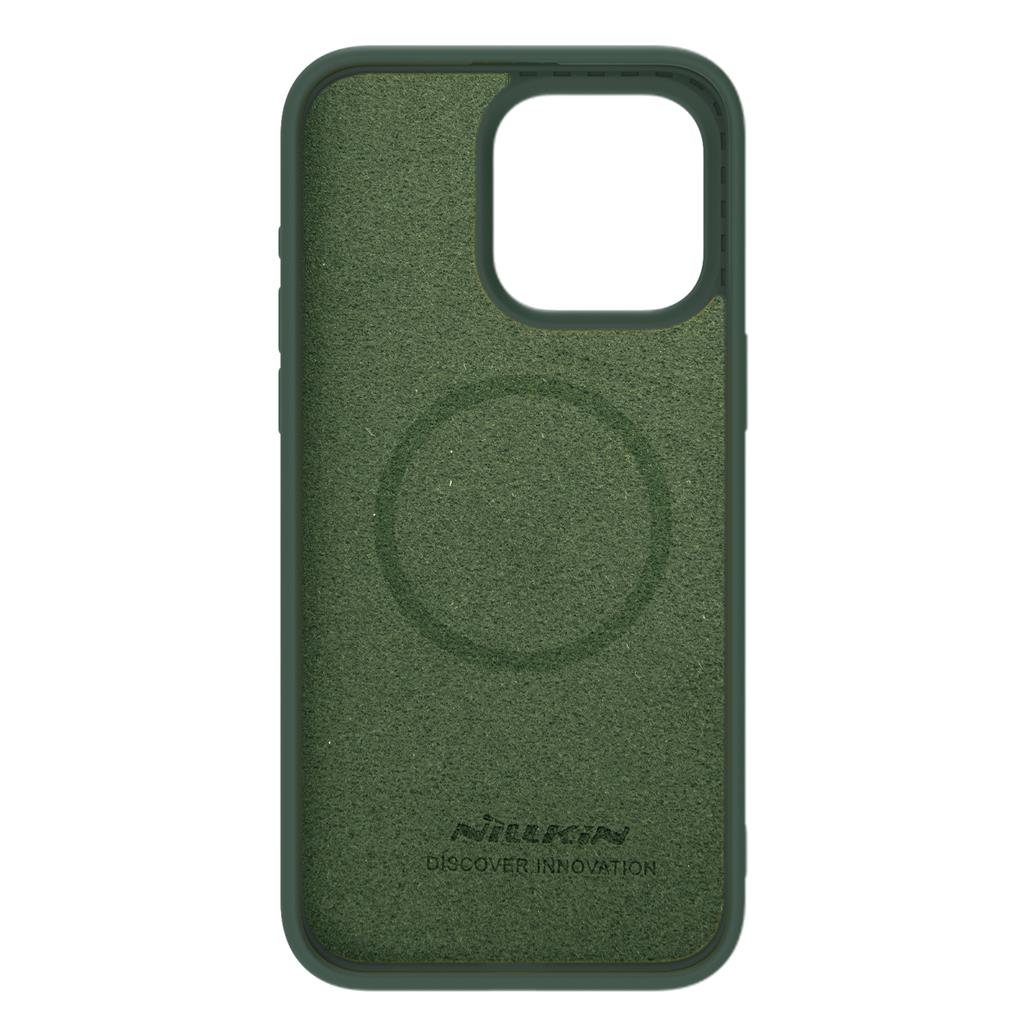 Apple iPhone 15 Pro Nillkin camshield silky silicone MAGSAFE hátlap tok (Mentazöld)